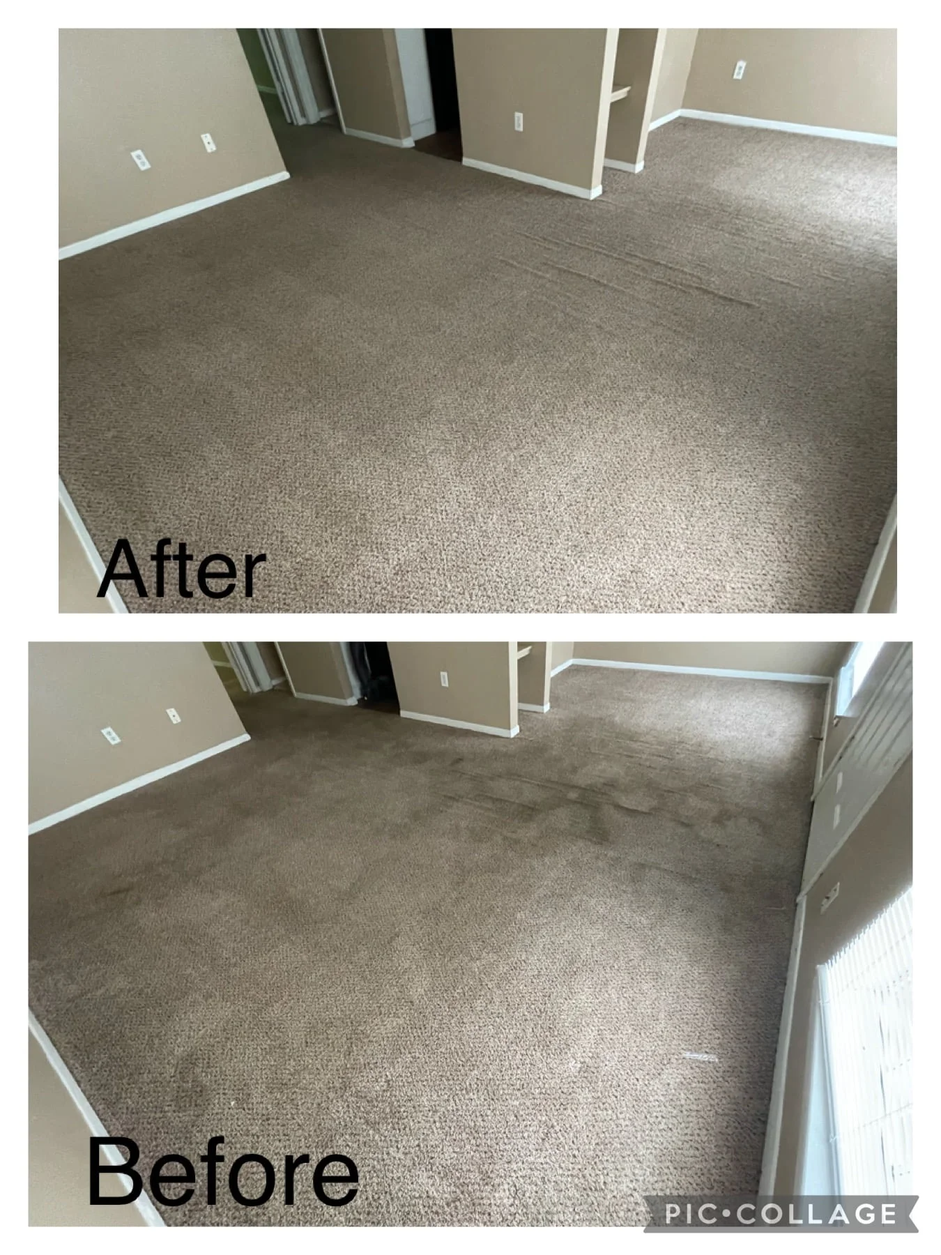apartment carpet cleaning. dirty to clean.